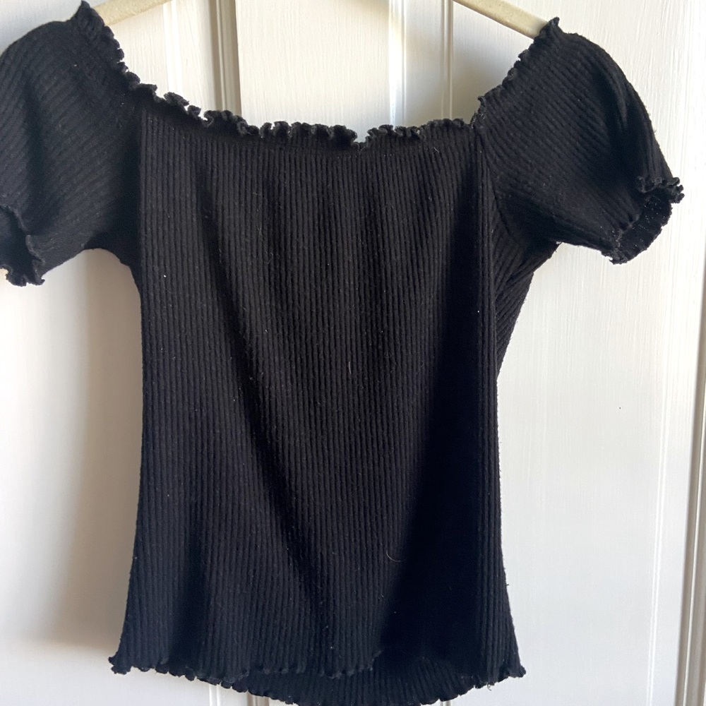 Black Off Shoulder Tight top